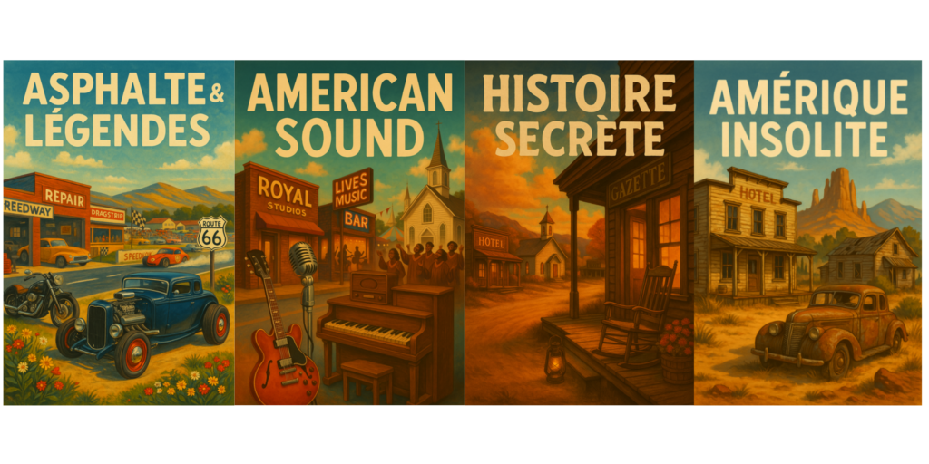 Explorez les USA - thèmes Asphalte & Légendes - American Sound - Histoire Secrète - Amérique Insolite